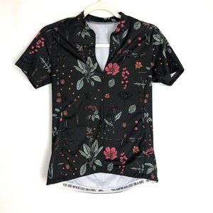 Maloja Short Sleeve Jersey Olive Green Floral Women's Medium
